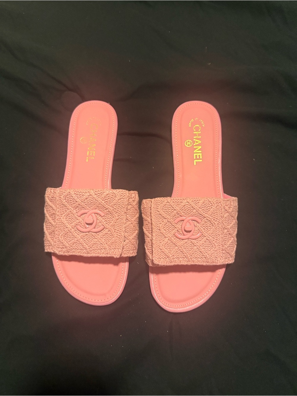 Pink Quilted Designer Like Slide Sandals